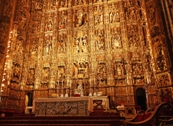 museum-of-artifacts:    Golden altar in the Seville Cathedral.