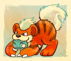 chunochousen:  #58 Growlithe and #59 Arcanine Before and after!