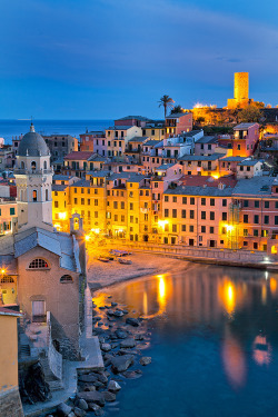 wonderous-world:  City of Gold  Cinque Terre, Italy by John