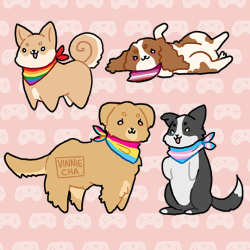 vinnie-cha:    Happy Pride Month! 🏳️‍🌈some pride doggos