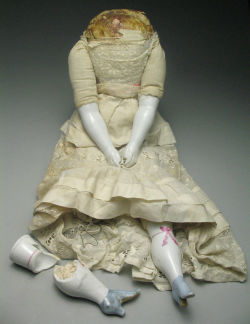 hazedolly:  Headless antique / Victorian china doll: a still