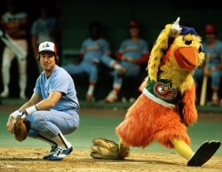 neversomuch:  Gary Carter and The San Diego Chicken.