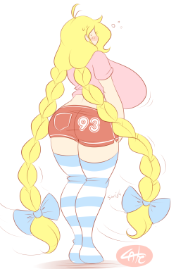theycallhimcake:  Cassie has braids for three reasons: Her hair would drag like, 3 feet on the ground past her otherwise. It’s my favorite hairstyle ever. It gives us a nice view of dat butt. 
