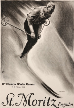 Poster for the 1928 Winter Olympics in St. Moritz, Switzerland.