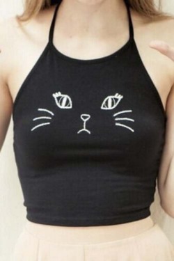 blogtenaciousstudentrebel:  Sexy Halter Camisole&Top Cat