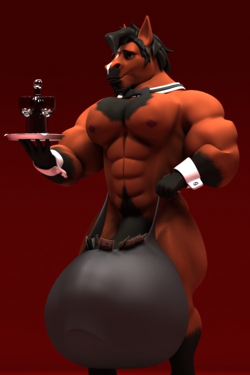 anthroanim:  Itâ€™s a magic/high-tech expando-big tiny speedo: the more they tip him, he gets bigger, and he moves slower too. Tiny res because it was a quick render I did, like, months ago, and I canâ€™t render the full resolutions yet.