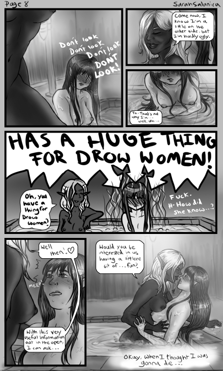 sarahsalanica:  NSFW! Page 8 ofÂ â€˜Can(â€™t) Buy Love!â€™. Next week is where things are gonna get steamy. Well, if I suceed at drawing this stuffâ€¦. gonna be a rough ride for me. Page 7-Â http://sarahsalanica.tumblr.com/post/137148727050/nsfw-page-7-of