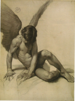 Angel sketch and painting, Artist Unknown.