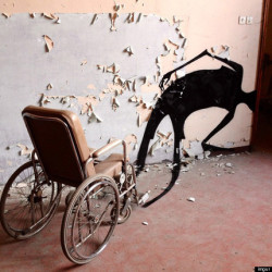 odditiesoflife:  Creepy Art in Abandoned Psychiatric Hospitals