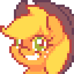 Applehorse I did on my phone (dotpict app, autumn palette) while