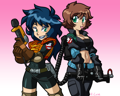 rcasedrawstuffs:  Ghostbusters Kylie and Lucy   With all the talk of female Ghostbusters I was inspired to do a drawing video of two I know of, Kylie from Extreme Ghostbusters and Lucy from the Bishoujo statue 