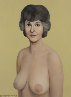 grundoonmgnx:   John Currin (B. 1962) Bea Arthur Naked, 1991oil