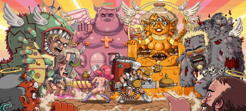 probertson:  SUPER SEXY BURGER TIME - “Battle Against Paula Deen” (The Seven Corrupted Burg Gods From Beyond The Veil) CLICK ON IT FOR FULL SIZE! 