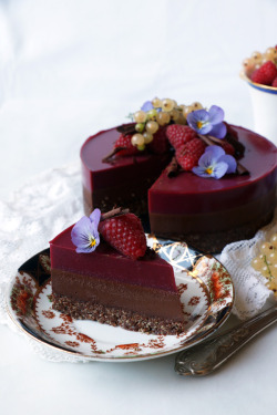 nougatella:  Chocolate Raspberry Bavarois | Nirvana Cakery