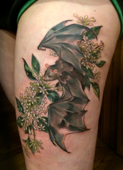 theashcan:  A little thigh battoo with some night blooming jasmine.