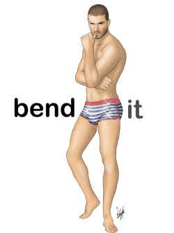 Sexy Male Nude pinup - Bend it by eddiechin