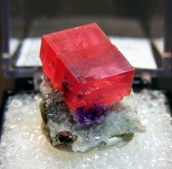mineralists:  Rhodochrosite on Quartz matrix with Fluorite and