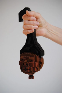 sixpenceee:  A shrunken head made out of LEGOs. (Source)