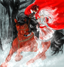Knight Ruby saveing Queen (Heiress actually coUGH) Weiss from