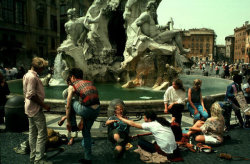 dolm:  Italy. Rome. 1984. The Bernini fountain in Piazza Navona.