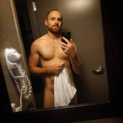 gymger:  Hotel room selfie, small towel edition