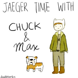 deadlybearhug:  adventure jaeger time with chuck n’ max…