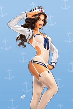 dna-1:  Continuing the military-themed pinup series for @Zenescope