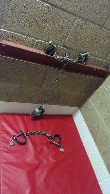 malebondagepigs:Equipment for the dungeon..  Male bondage and