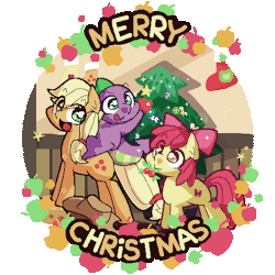 spike-in-weirdworld:  Merry Christmas with Applejack and Spike+bloom