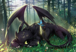 ask-toothless-the-nightfury:  Toothless by [x] 