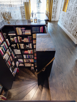 amandaonwriting:  Bookshelves as Stairs, Artists’ Residence,