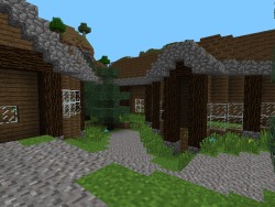 literally-attracted-to-pans:  My finished village in Pocket Edition