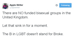 bisexual-community:  There are NO funded bisexual groups in the