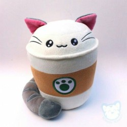 cutekawaiithingsandfashion:Cute cat-coffe plushie 🐱
