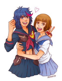 herokick:Matoi Ryuko ☆ Kamui Senketsu ☆ Mankanshoku Mako<3