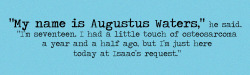 tfiosmovienews:  First and last words of Augustus Waters. 