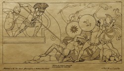 John Flaxman, Print of a drawing of a scene in Homer’s Iliad,