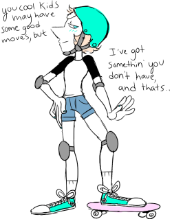 k-riggy:  my skater pearl au! shes all about that safety  