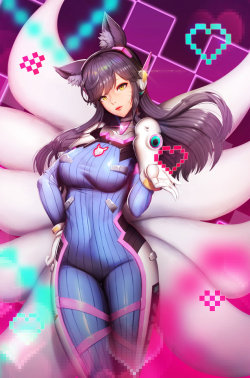 rarts: Crossover Ahri and D.Va: League of Legends (LOL) game