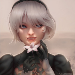 polkinart: 2B from Nier: Automata. What a wonderful game!   