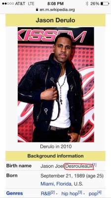 corpish:  DERULO IS JUST HOW TO PRONOUNCE HIS LAST NAME 