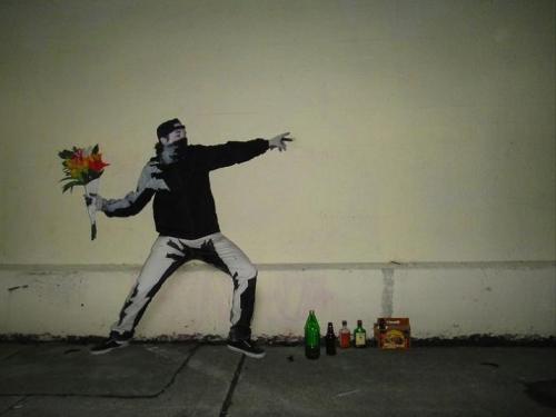 Most awesome costume award … Banksy painting!