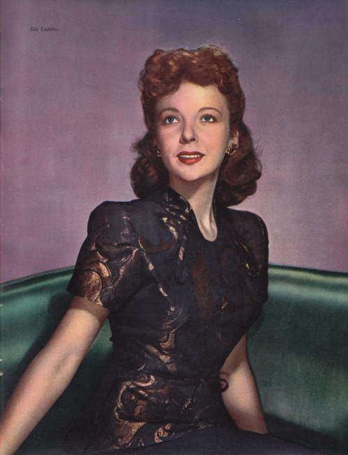 Ida Lupino, from Hollywood Album, edited by Ivy Crane Wilson (Sampson Low, Marson & Co., 1947). From a charity shop in Nottingham.