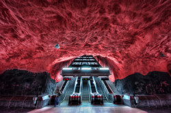 odditiesoflife:  Stockholm’s Subway The most beautifully designed