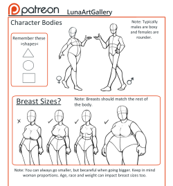 lunaartgallery:  This reference sheet includes 50+ body types