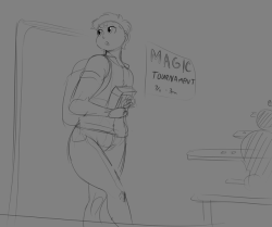 dufelbagofdraws: Alan playing at his first Magic tourney. He