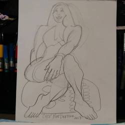 Drawing Circe at Dr. Sketchy’s. Thank youuu.  #art #drawing