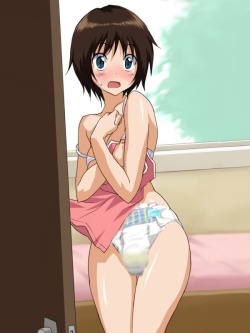 animediapergirls:  Caught wearing a diaper