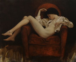 artbeautypaintings:  La sieste de Marie - Louis Treserras 