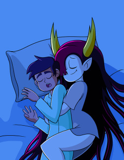 pills-on-a-little-cup:  Hekapoo cuddling with Marco I love these